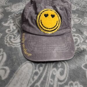 Simply Southern Corduroy Hat with Yellow Smiley